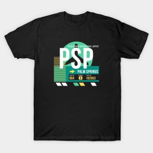 Palm Springs (PSP) Airport // Retro Sunset Baggage Tag T-Shirt